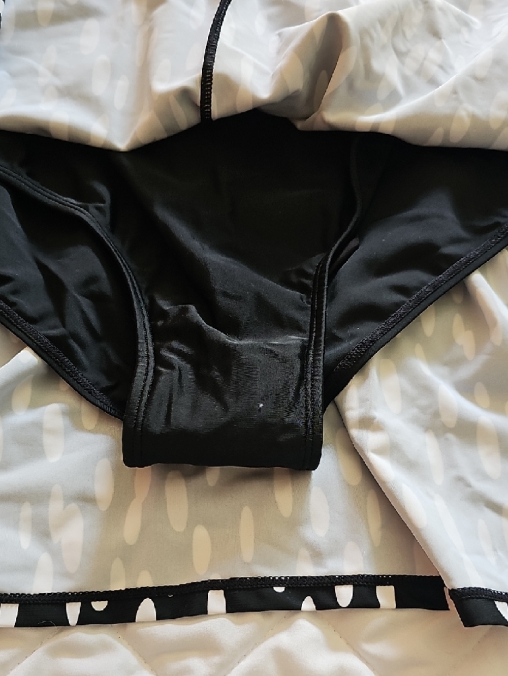 Shapermint Black and White Knot-Front Swim Dress - Picture 5 of 13